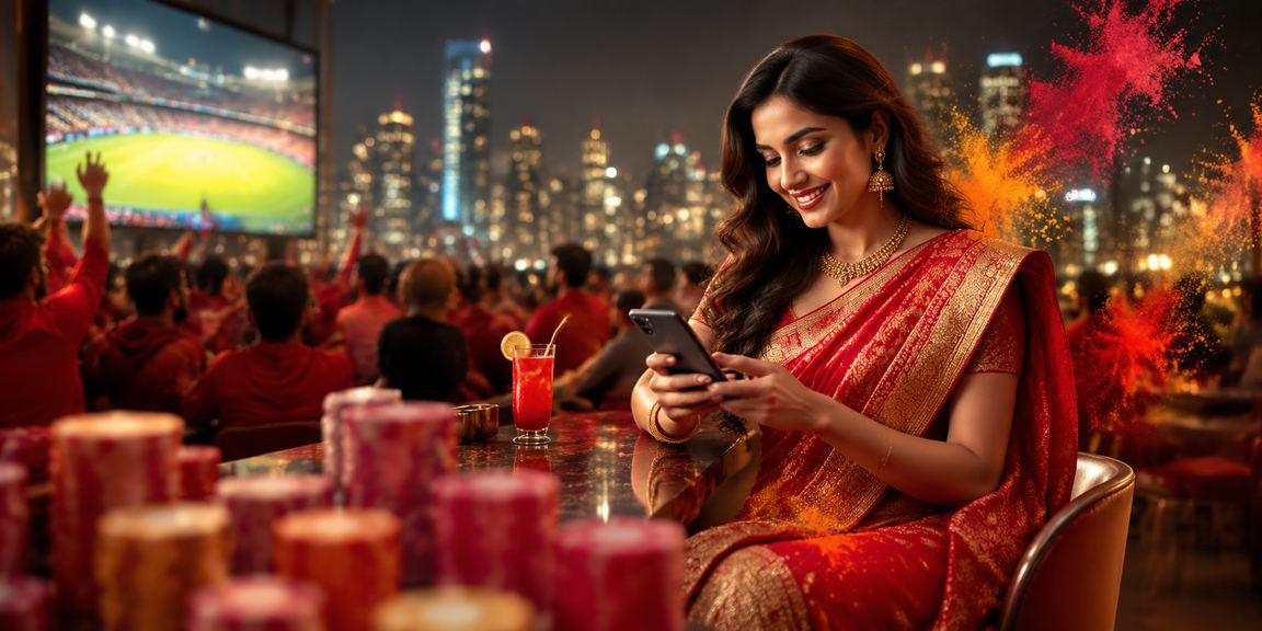 Woman using UPI payments on mobile to access promotions bonuses